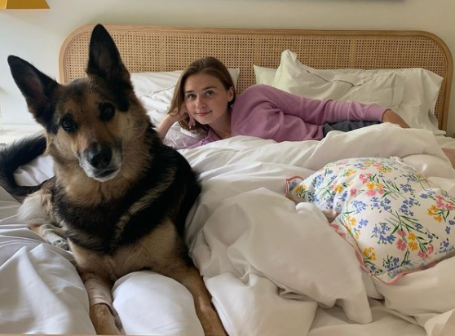 Jessica Barden with her pet Hamlet.